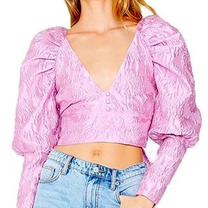 Women’s Bardot Long Sleeve Jacquard Top